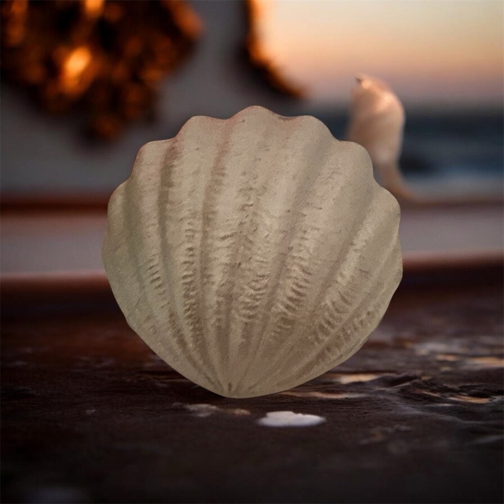 Ceramic Blue Mermaid Figurine in a White Shell - Picture 2 of 3